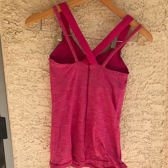 Pink lululemon strappy bra tank top - Picture 8 of 8